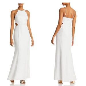 Aqua White Backless Dress